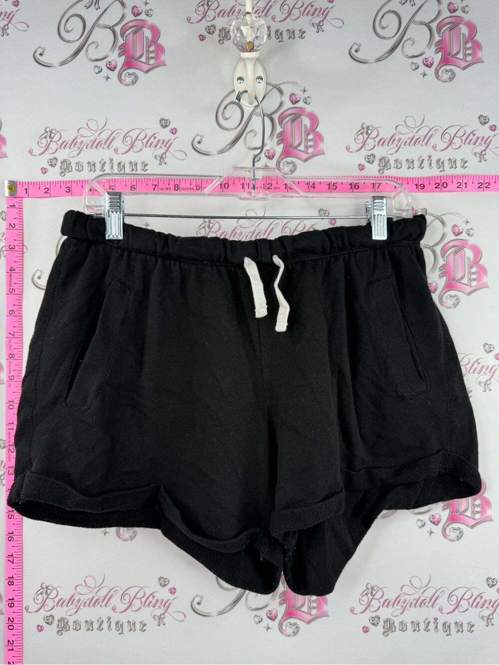 PINK Victoria's Secret Black Drawstring Athletic Shorts